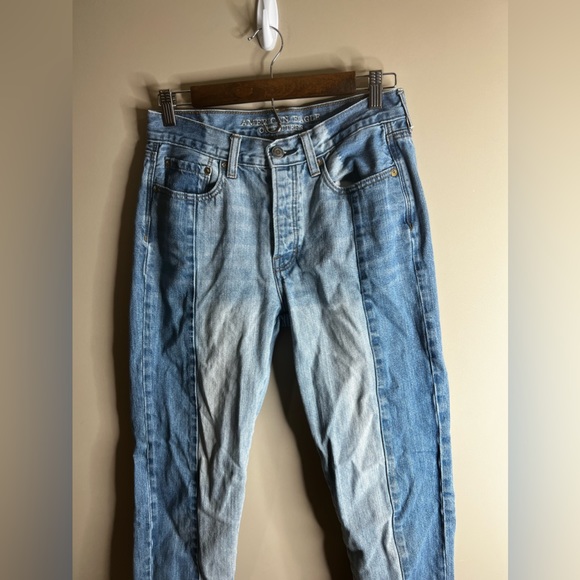 American Eagle vintage high rise two toned jeans size 6 - Picture 2 of 6